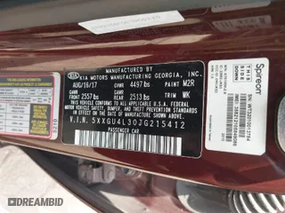 2018 Kia Optima EX with VIN 5XXGU4L30JG215412, listed as a IAAI auction lot 37402705 with 99,524 mi miles. Bid and sale history available at carsss.com. Image 9.