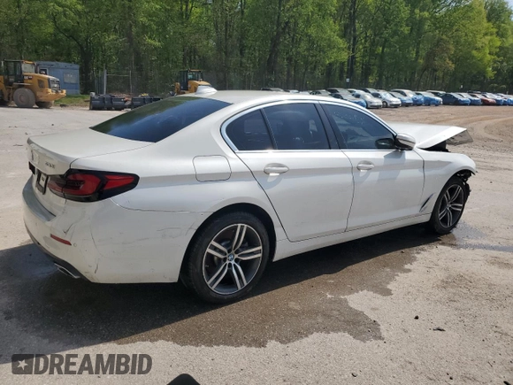 2021 BMW 5 Series 530i xDrive with VIN WBA13BJ04MWX11514, listed as a Copart auction lot 54208715 with Not Provided miles and Clean Title. Bid and sale history available at carsss.com. Image 3.
