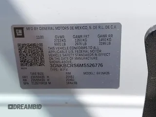 2021 Chevrolet Blazer LT z VIN 3GNKBCRS6MS526776, wystawiony jako IAAI lot #42070442 z przebiegiem 23 187 mil mil oraz . Historia ofert i sprzedaży dostępna na DreamBid. Obrazek 9.
