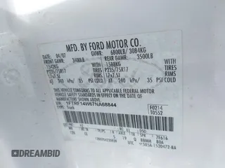 2007 Ford F-150 XL with VIN 1FTRF14W67NA68844, listed as a IAAI auction lot 41696844 with 151,352 mi miles and . Bid and sale history available at DreamBid. Image 9.
