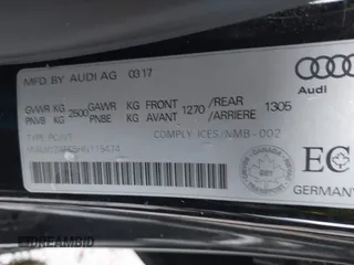 2017 Audi A7 Premium Plus with VIN WAUW2AFC5HN115474, listed as a IAAI auction lot 41494152 with 97,255 mi miles. Bid and sale history available at carsss.com. Image 9.
