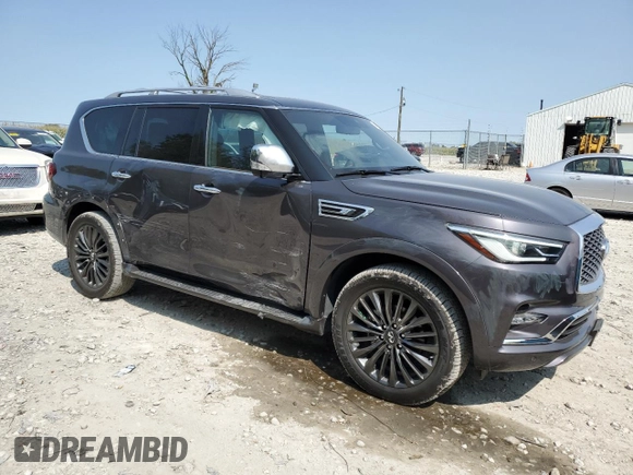 2022 Infiniti QX80 SENSORY with VIN JN8AZ2BE6N9291755, listed as a Copart auction lot 69965224 with 28,402 mi miles and Salvage Title. Bid and sale history available at carsss.com. Image 4.
