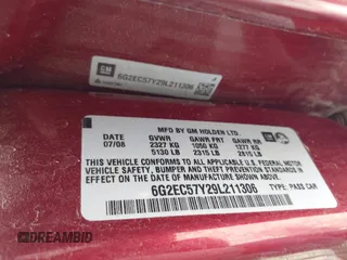 2009 Pontiac G8 GT z VIN 6G2EC57Y29L211306, wystawiony jako IAAI lot #42270209 z przebiegiem 271 927 mil mil oraz . Historia ofert i sprzedaży dostępna na DreamBid. Obrazek 9.