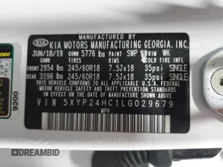 2020 Kia Telluride LX z VIN 5XYP24HC1LG029679, wystawiony jako Copart lot #43363915 z przebiegiem 60 979 mil mil oraz Szkody całkowita. Historia ofert i sprzedaży dostępna na DreamBid. Obrazek 13.