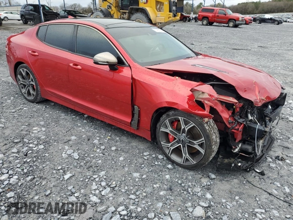 2020 Kia Stinger GT1 with VIN KNAE45LC6L6082408, listed as a Copart auction lot 87457524 with 84,510 mi miles and Salvage Title. Bid and sale history available at DreamBid. Image 4.