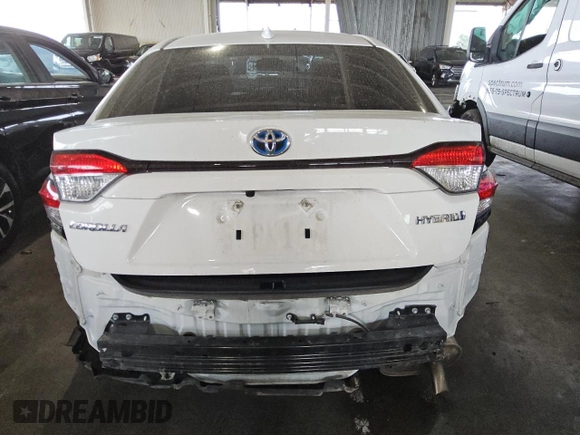 2021 Toyota Corolla Hybrid LE with VIN JTDEAMDE5MJ012774, listed as a Copart auction lot 46586165 with 49,310 mi miles and Salvage Title. Bid and sale history available at carsss.com. Image 6.