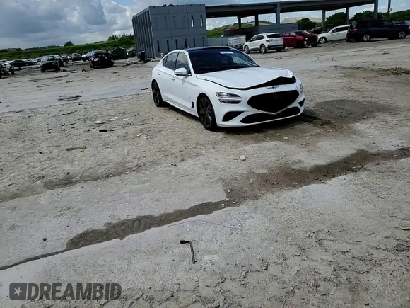 2023 Genesis G70 3.3T with VIN KMTG54TEXPU105082, listed as a Copart auction lot 65000724 with 12,941 mi miles and Salvage Title. Bid and sale history available at carsss.com. Image 10.
