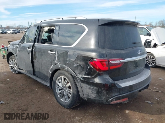 2018 Infiniti QX80 with VIN JN8AZ2NE0J9192869, listed as a IAAI auction lot 41434422 with 111,110 mi miles and . Bid and sale history available at DreamBid. Image 3.