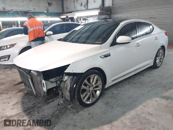 2015 Kia Optima SXL Turbo with VIN 5XXGR4A63FG408045, listed as a IAAI auction lot 41475991 with 133,263 mi miles and . Bid and sale history available at DreamBid. Image 2.