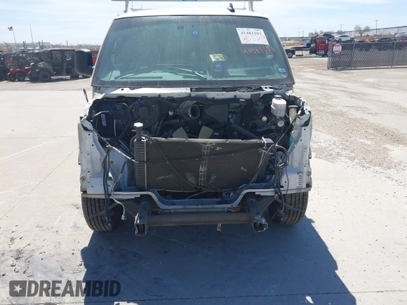 2018 Chevrolet Express Cargo Van with VIN 1GCWGAFP6J1332570, listed as a IAAI auction lot 41482103 with 142,405 mi miles. Bid and sale history available at carsss.com. Image 6.