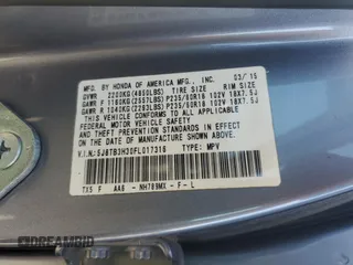 2015 Acura RDX with VIN 5J8TB3H30FL017316, listed as a Copart auction lot 45601865 with 82,586 mi miles and Salvage title. Bid and sale history available at DreamBid. Image 14.