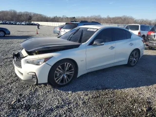2018 Infiniti Q50 3.0t LUXE with VIN JN1EV7AP7JM360648, listed as a Copart auction lot 88972065 with 87,567 mi miles and Salvage Title. Bid and sale history available at carsss.com. Image 1.