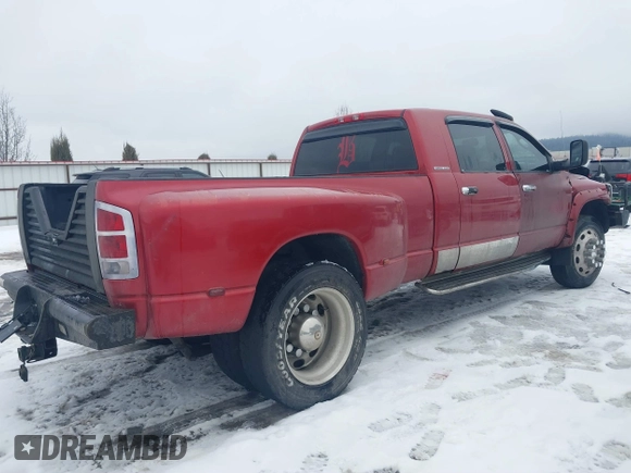 2006 Dodge 3500 Laramie z VIN 3D7LX39C96G189376, wystawiony jako IAAI lot #41583369 z przebiegiem 172 325 mil mil oraz . Historia ofert i sprzedaży dostępna na DreamBid. Obrazek 4.