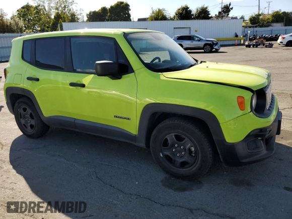 2017 Jeep Renegade Sport with VIN ZACCJAAB5HPF98804, listed as a Copart auction lot 57111735 with 86,568 mi miles and Salvage title. Bid and sale history available at DreamBid. Image 4.