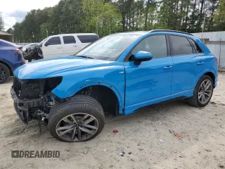2021 Audi Q3 S line Premium Plus with VIN WA1EECF3XM1148967, listed as a Copart auction lot 56034205 with 15,121 mi miles and Salvage title. Bid and sale history available at DreamBid. Image 1.