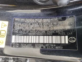 2016 Lexus ES 350 with VIN 58ABK1GG3GU023923, listed as a Copart auction lot 70688462 with 70,797 mi miles and Salvage Title. Bid and sale history available at carsss.com. Image 10.