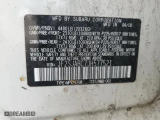 2018 Subaru Forester with VIN JF2SJABC7JH577521, listed as a Copart auction lot 46034405 with 81,021 mi miles and Salvage Title. Bid and sale history available at carsss.com. Image 13.