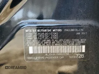 2017 Mitsubishi Mirage ES with VIN ML32A3HJ0HH020706, listed as a Copart auction lot 61858925 with 66,898 mi miles and Salvage title. Bid and sale history available at DreamBid. Image 12.