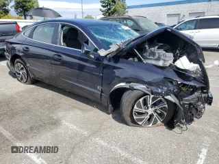 2023 Hyundai Sonata Hybrid Blue with VIN KMHL24JJ5PA055890, listed as a Copart auction lot 49479145 with 0 mi miles and Salvage Title. Bid and sale history available at carsss.com. Image 4.