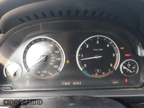 2014 BMW 5 Series 535d with VIN WBAXA5C50ED691107, listed as a Copart auction lot 64393794 with 114,627 mi miles and Salvage Title. Bid and sale history available at DreamBid. Image 9.