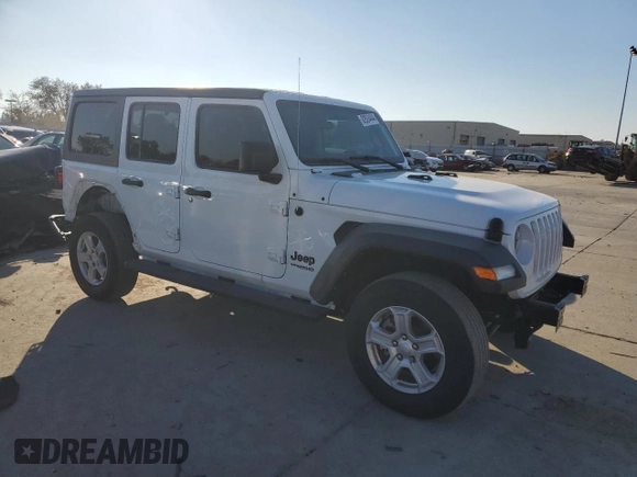 2022 Jeep Wrangler Unlimited Sport S with VIN 1C4HJXDN1NW150976, listed as a Copart auction lot 82924444 with 41,765 mi miles and Salvage Title. Bid and sale history available at carsss.com. Image 4.