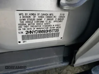 2003 Acura MDX Touring Pkg with VIN 2HNYD18693H517135, listed as a Copart auction lot 48460284 with 168,359 mi miles and Salvage Title. Bid and sale history available at carsss.com. Image 13.