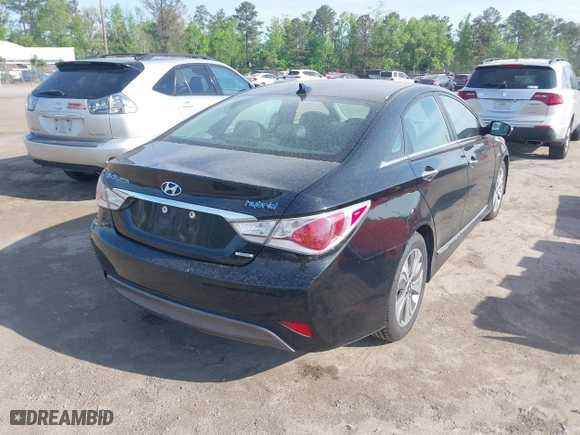 2015 Hyundai Sonata Hybrid Limited with VIN KMHEC4A44FA129122, listed as a IAAI auction lot 42098724 with 140,792 mi miles. Bid and sale history available at carsss.com. Image 4.