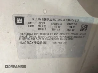 2015 Buick Regal Premium II with VIN 2G4GS5GX7F9206418, listed as a IAAI auction lot 41440633 with 113,217 mi miles and . Bid and sale history available at DreamBid. Image 9.
