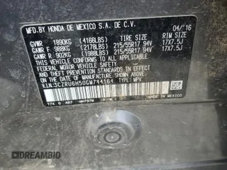 2016 Honda HR-V EX with VIN 3CZRU6H50GM744164, listed as a Copart auction lot 50083425 with 131,832 mi miles and Salvage Title. Bid and sale history available at carsss.com. Image 14.