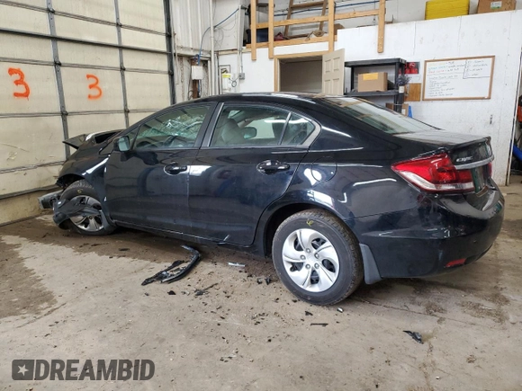 2014 Honda Civic LX z VIN 19XFB2F5XEE037008, wystawiony jako Copart lot #51533375 z przebiegiem Nie podano mil oraz Szkoda całkowita • Salvage title. Historia ofert i sprzedaży dostępna na DreamBid. Obrazek 2.