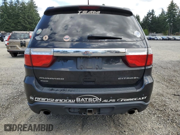 2011 Dodge Durango Citadel with VIN 1D4SE5GT9BC595393, listed as a Copart auction lot 65574855 with 193,538 mi miles and Salvage title. Bid and sale history available at DreamBid. Image 6.