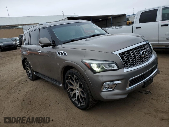 2015 Infiniti QX80 with VIN JN8AZ2NC7F9370623, listed as a Copart auction lot 66523254 with 140,653 mi miles and Salvage Title. Bid and sale history available at carsss.com. Image 4.