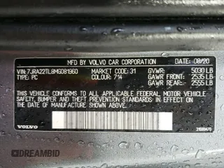 2021 Volvo S60 Inscription with VIN 7JRA22TL8MG081960, listed as a Copart auction lot 45237985 with 54,663 mi miles and Clean Title. Bid and sale history available at carsss.com. Image 12.