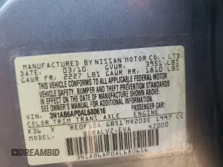 2010 Nissan Sentra SL with VIN 3N1AB6AP0AL680616, listed as a Copart auction lot 44357625 with 104,708 mi miles and Salvage title. Bid and sale history available at DreamBid. Image 14.