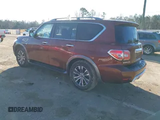 2018 Nissan Armada SL with VIN JN8AY2ND4J9059526, listed as a IAAI auction lot 41187756 with 116,572 mi miles and . Bid and sale history available at DreamBid. Image 3.