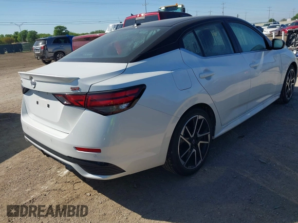 2025 Nissan Sentra SR with VIN 3N1AB8DV6SY290923, listed as a IAAI auction lot 41952715 with 2,406 mi miles and . Bid and sale history available at DreamBid. Image 4.