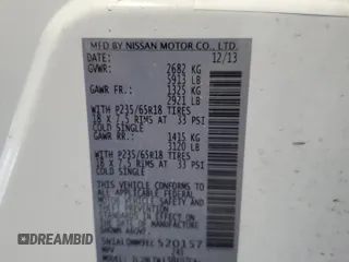 2014 Infiniti QX60 with VIN 5N1AL0MM9EC520157, listed as a Copart auction lot 57418595 with 156,534 mi miles and Clean title. Bid and sale history available at DreamBid. Image 13.