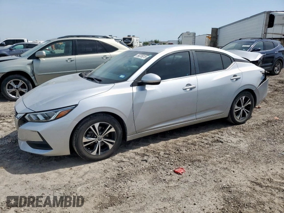 2021 Nissan Sentra SV with VIN 3N1AB8CV9MY239369, listed as a Copart auction lot 56235015 with 50,262 mi miles and Salvage title. Bid and sale history available at DreamBid. Image 1.