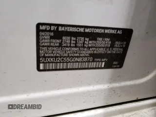 2016 BMW X6 xDrive35i with VIN 5UXKU2C55G0N83870, listed as a Copart auction lot 46881173 with 79,182 mi miles. Bid and sale history available at carsss.com. Image 12.