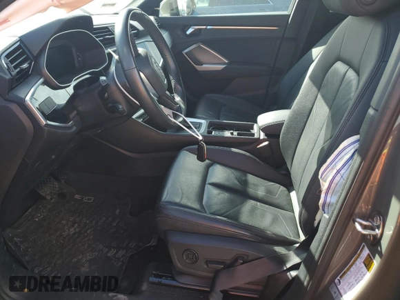 2020 Audi Q3 S line Premium with VIN WA1DECF37L1052630, listed as a Copart auction lot 45125555 with 57,910 mi miles and Non Repairable. Bid and sale history available at carsss.com. Image 7.