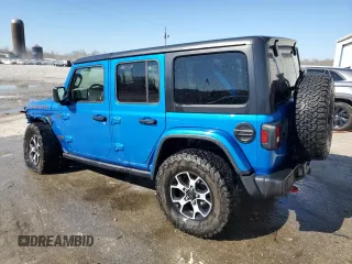 2021 Jeep Wrangler Unlimited Rubicon with VIN 1C4HJXFN0MW657623, listed as a Copart auction lot 46234085 with 32,709 mi miles and Salvage Title. Bid and sale history available at DreamBid. Image 2.