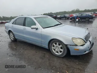 2000 Mercedes-Benz S-Class with VIN WDBNG75J4YA051291, listed as a Copart auction lot 71894364 with 0 mi miles and Salvage Title. Bid and sale history available at carsss.com. Image 4.
