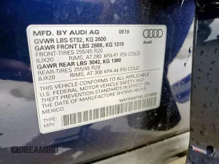 2020 Audi SQ5 Premium Plus with VIN WA1B4AFY6L2019896, listed as a Copart auction lot 60093995 with 63,050 mi miles and Salvage title. Bid and sale history available at DreamBid. Image 14.