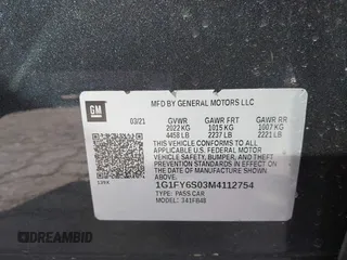 2021 Chevrolet Bolt EV LT z VIN 1G1FY6S03M4112754, wystawiony jako IAAI lot #41615350 z przebiegiem Nie podano mil oraz . Historia ofert i sprzedaży dostępna na DreamBid. Obrazek 9.