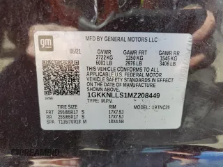 2021 GMC Acadia AT4 with VIN 1GKKNLLS1MZ208449, listed as a Copart auction lot 47630885 with 76,667 mi miles and Salvage Title. Bid and sale history available at carsss.com. Image 14.