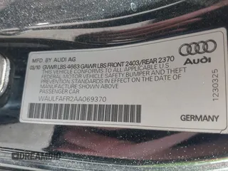 2010 Audi A5 Premium Plus z VIN WAULFAFR2AA069370, wystawiony jako IAAI lot #42301018 z przebiegiem 114 526 mil mil oraz . Historia ofert i sprzedaży dostępna na DreamBid. Obrazek 9.
