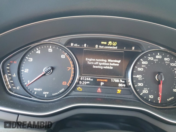 2018 Audi A4 with VIN WAUKMBF4XJA009459, listed as a Copart auction lot 73881424 with Not provided miles and Non repairable. Bid and sale history available at DreamBid. Image 9.