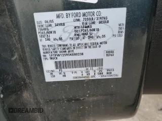 2005 Ford F-150 XLT with VIN 1FTPW12595KE80238, listed as a Copart auction lot 44429055 with 158,955 mi miles and Salvage Title. Bid and sale history available at carsss.com. Image 12.