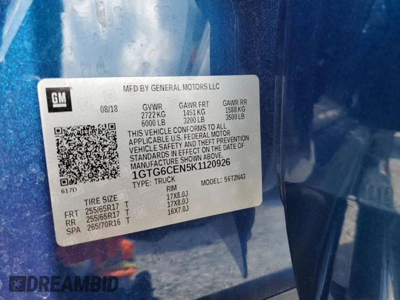 2019 GMC Canyon 4WD SLE with VIN 1GTG6CEN5K1120926, listed as a Copart auction lot 51288955 with 76,995 mi miles and Salvage Title. Bid and sale history available at carsss.com. Image 14.