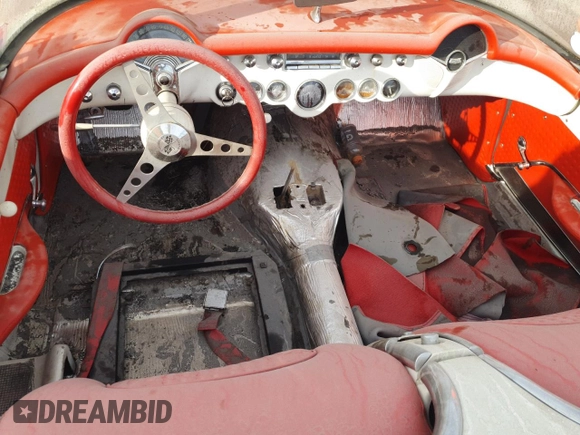 1956 Chevrolet Corvette с VIN E56S001613, выставлен на аукционе Copart как лот 75833614 с пробегом 5 646 миль миль и Списание • Salvage title. История ставок и продаж доступна на DreamBid. Изображение 8.